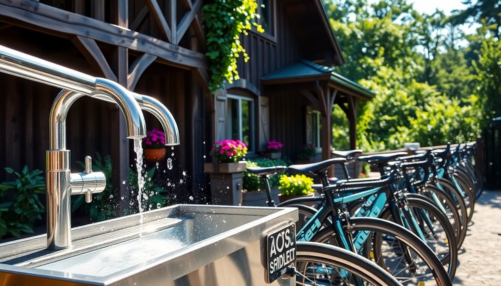 bicycle washing facilities setup