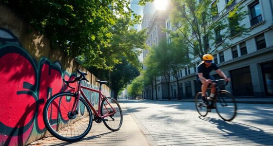 biking through urban landscapes