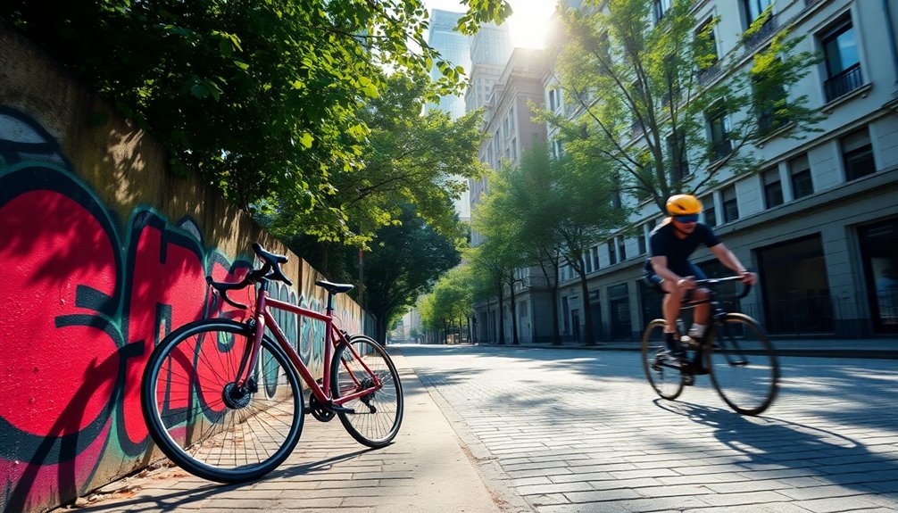 biking through urban landscapes