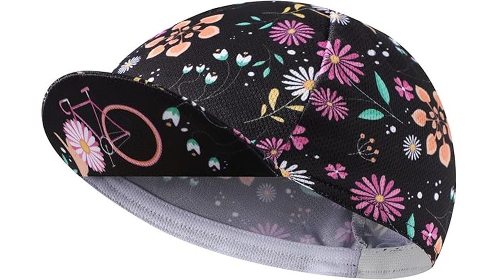 black polyester cycling cap