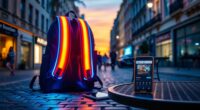 bright backpack smartphone connection