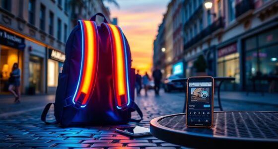 bright backpack smartphone connection
