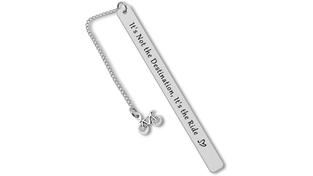 cycling themed inspirational bookmark
