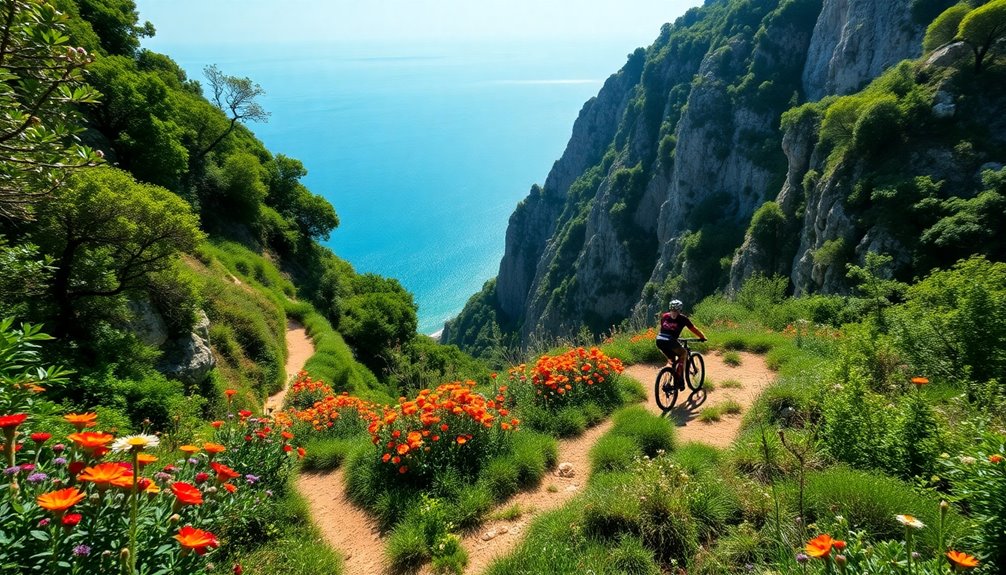 exploring mountain biking trails