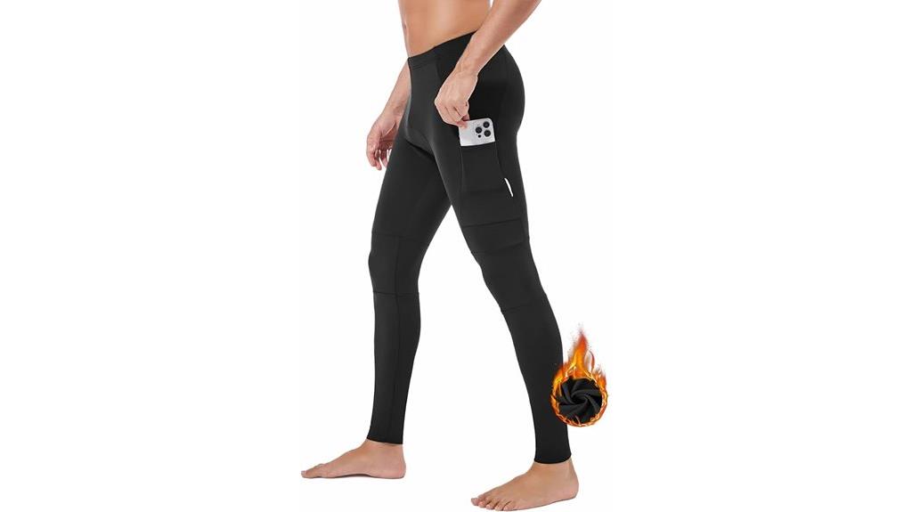 fleece lined padded cycling pants