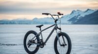 polar bear against bicycles