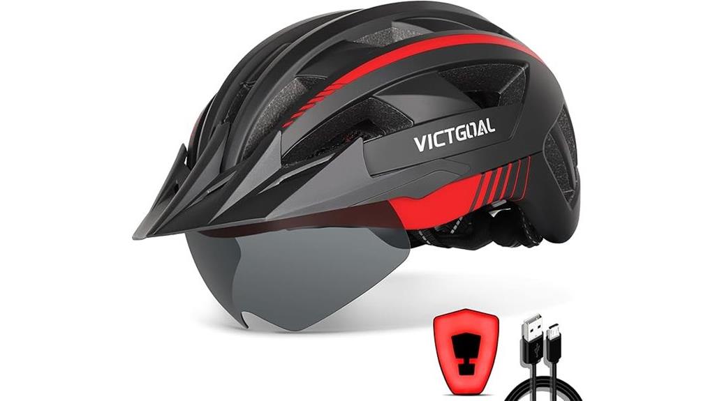 rechargeable helmet with goggles