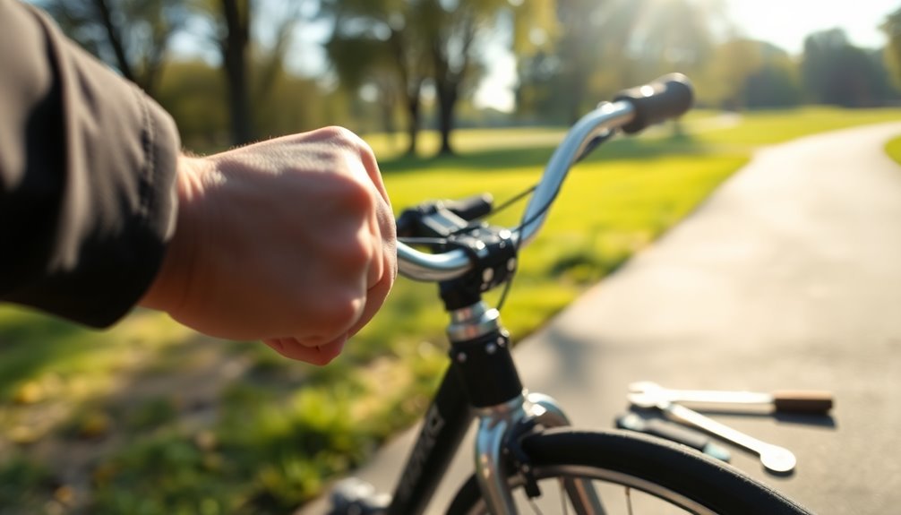 secure loose handlebars properly