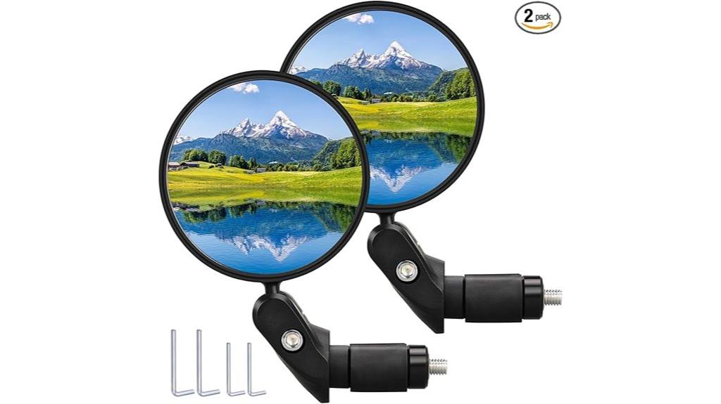two piece bike mirror set