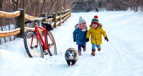 winter biking with children