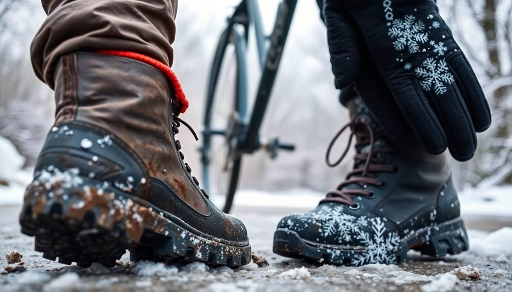winter cycling shoe care