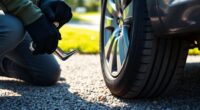 changing a flat tire