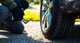 changing a flat tire