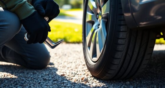 changing a flat tire