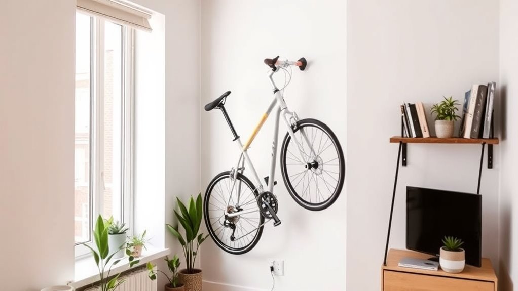 creative small space bike storage