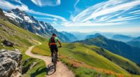 cycling through alpine scenery