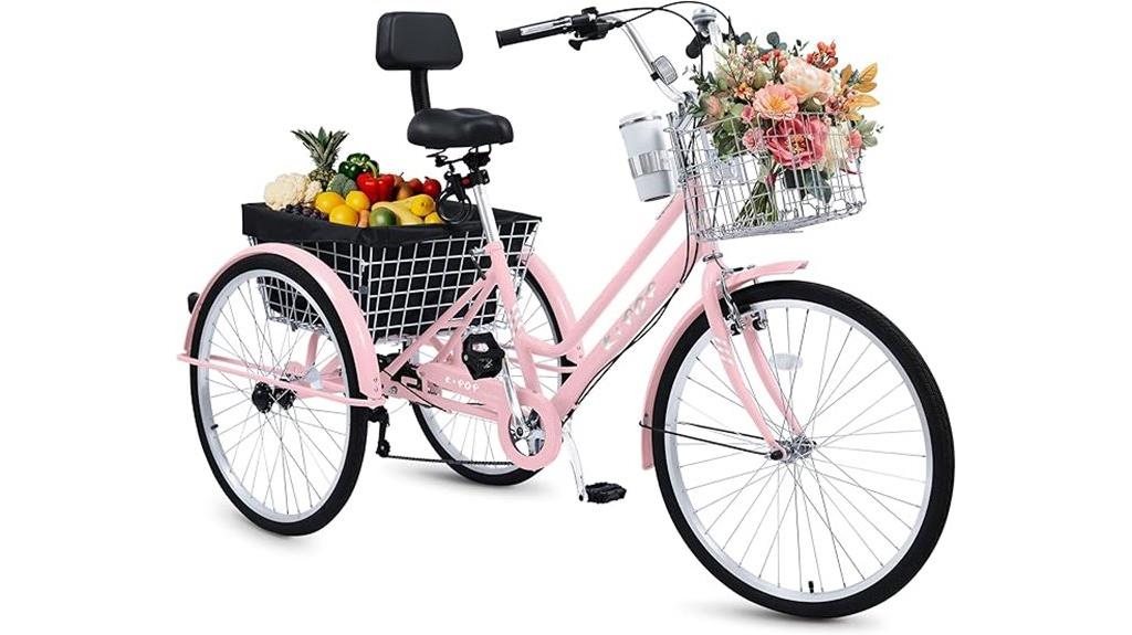 26 inch three wheel bicycle