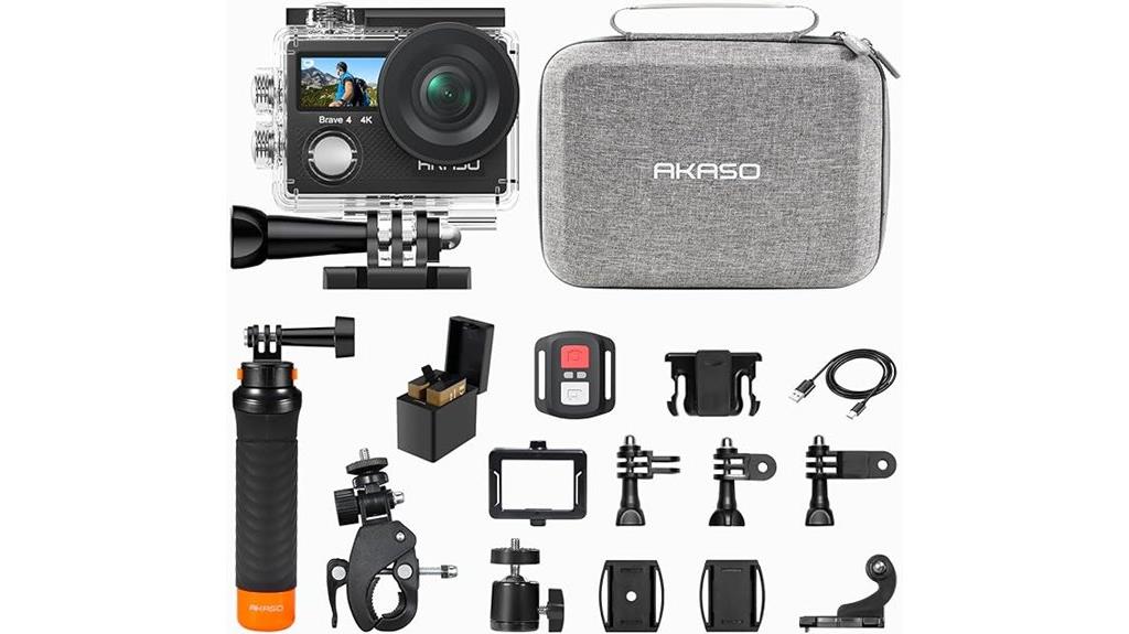 action camera with accessories