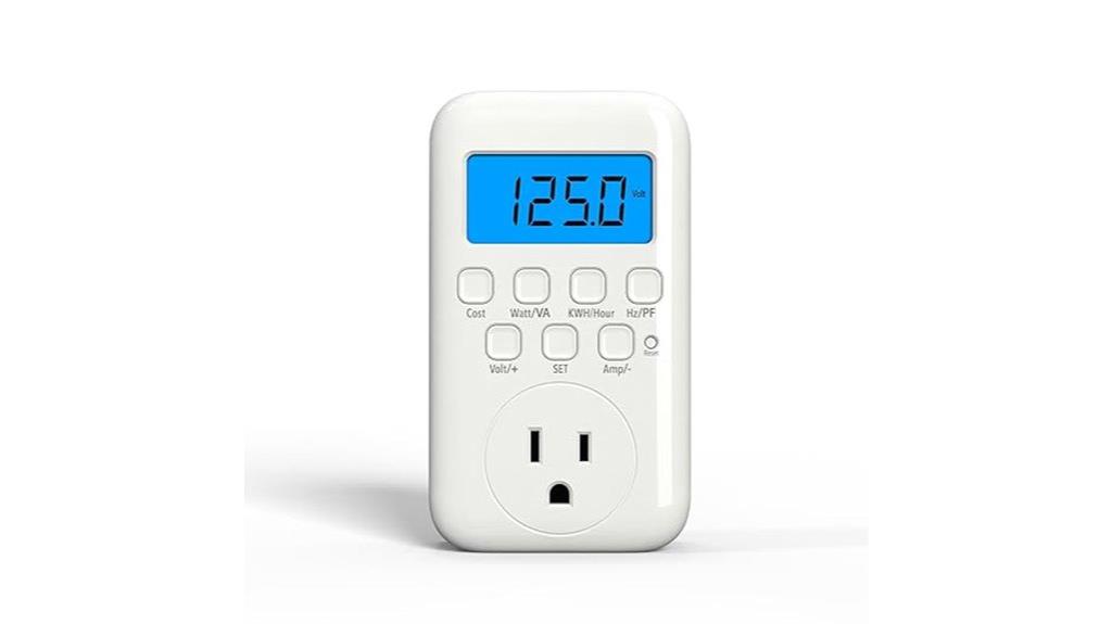 backlit power consumption meter