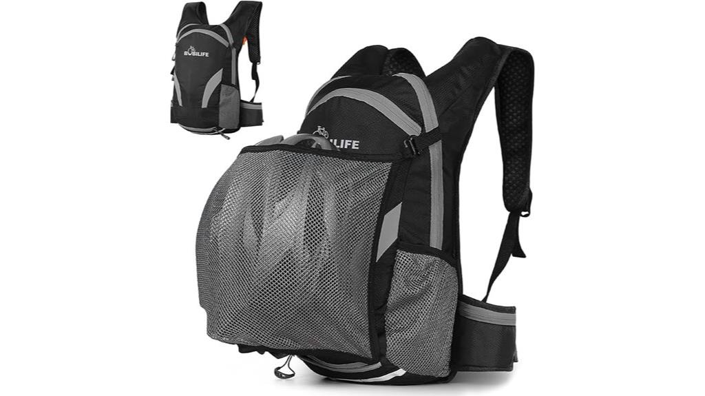 bike backpack with helmet holder