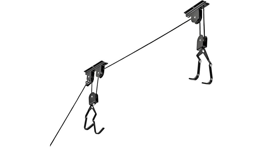 bike garage pulley system
