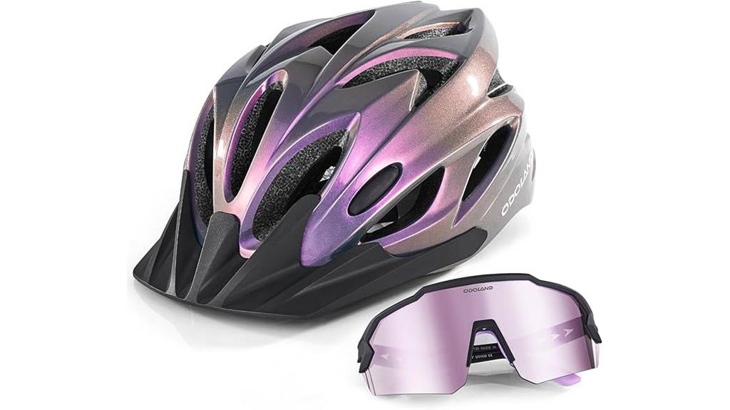 bike helmet sunglasses set