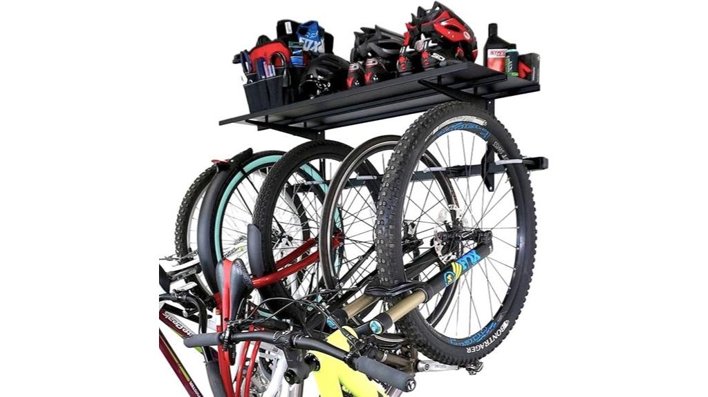 bike storage rack with shelf