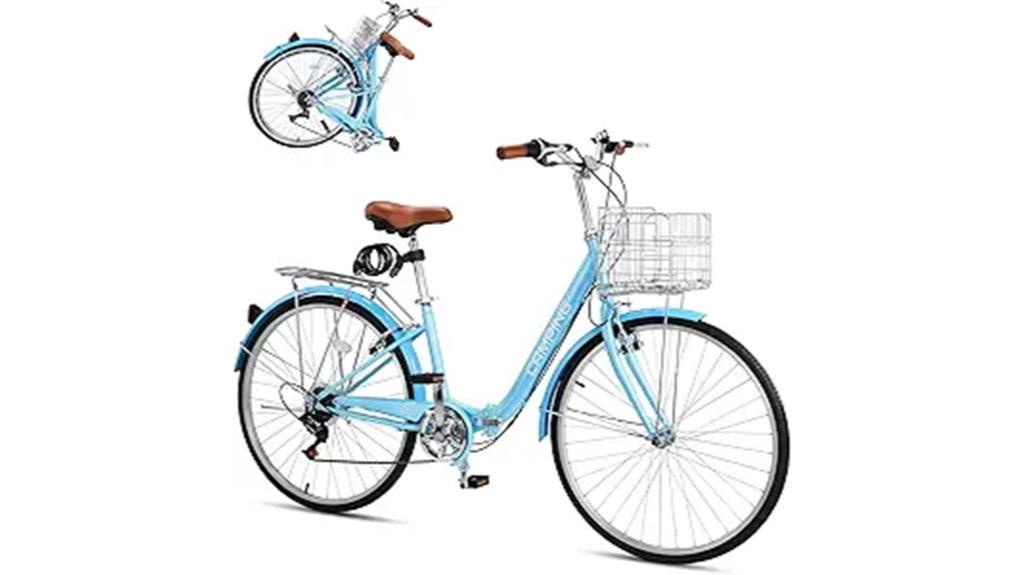 blue foldable cruiser bike