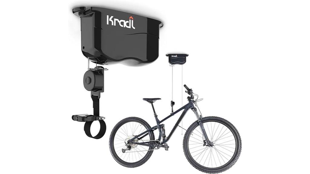 ceiling mounted bicycle storage system