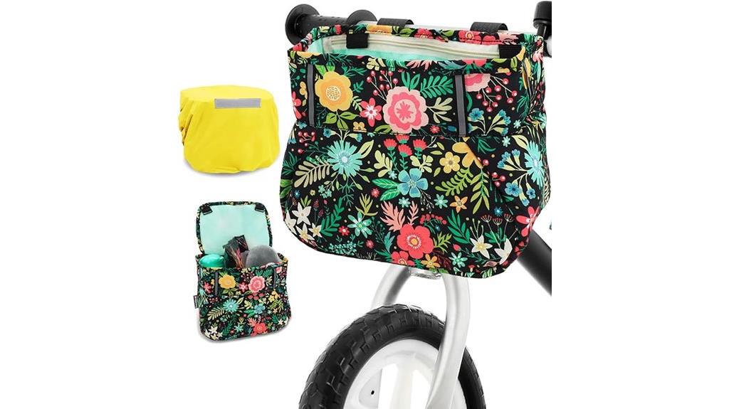 colorful flower bike basket