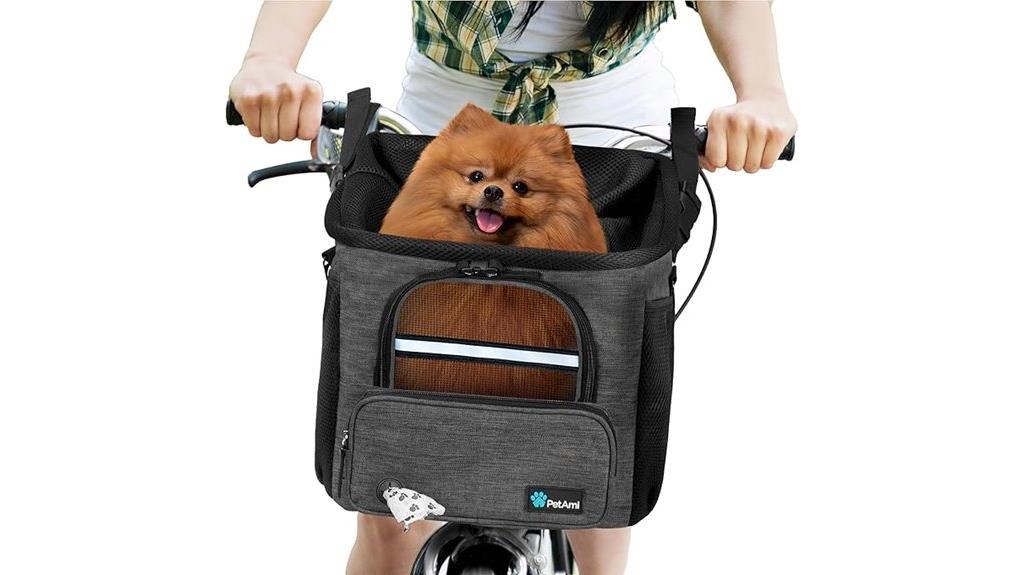 dog bike basket dark gray