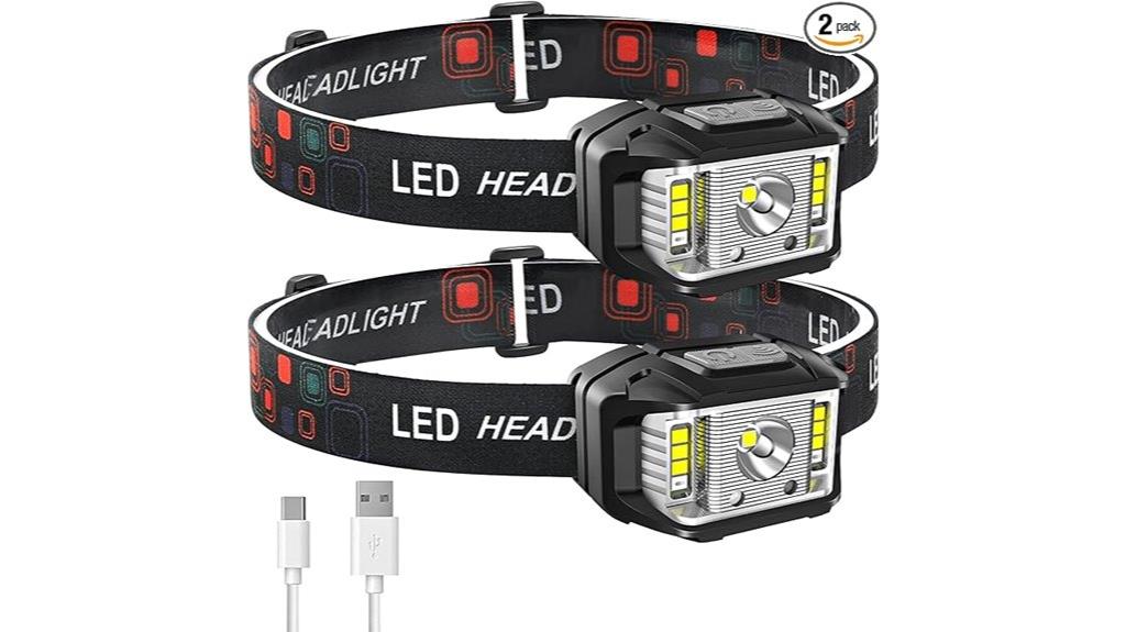dual rechargeable headlamps 14 modes