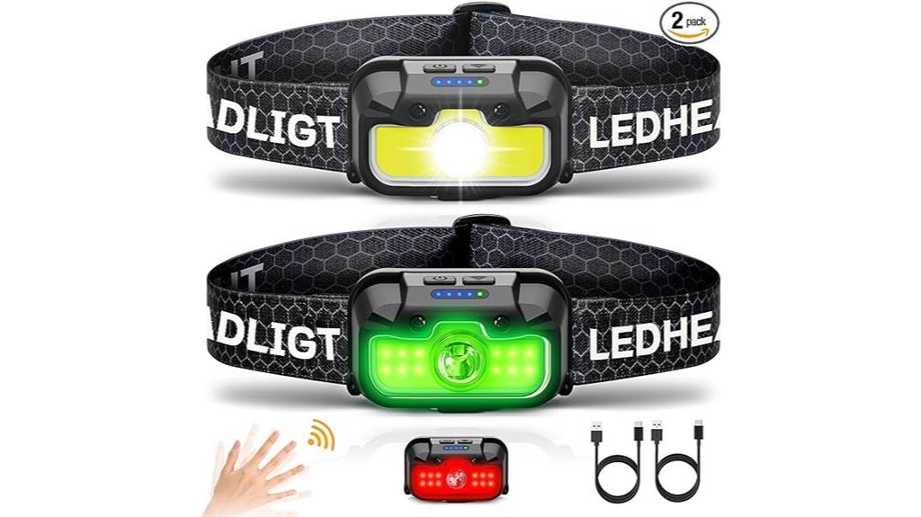 dual rechargeable waterproof headlamps