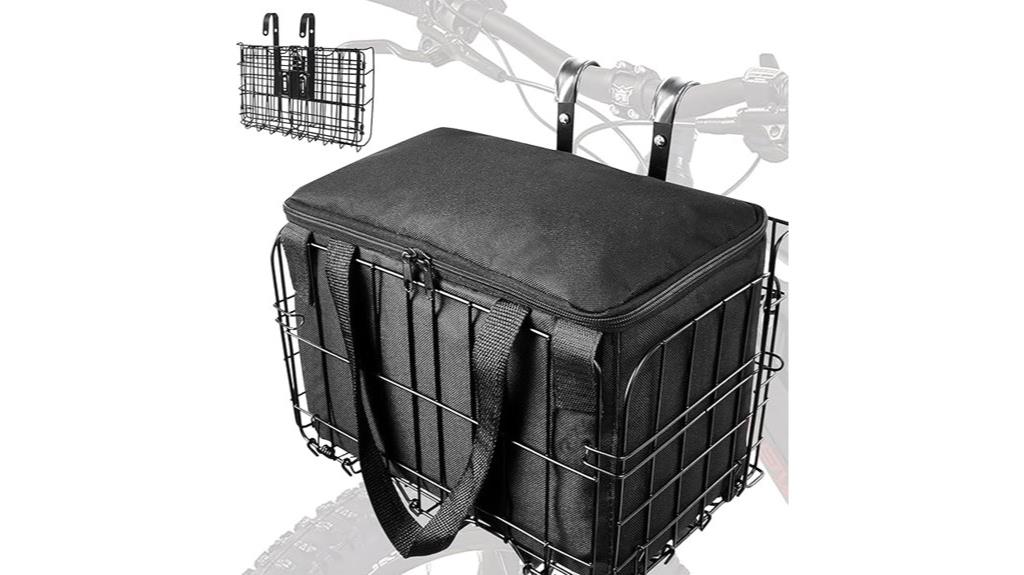 foldable bike basket with liner