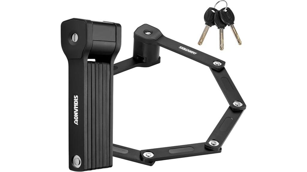 foldable bike lock with keys