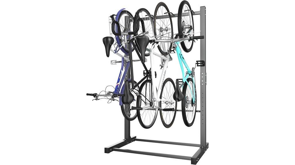 freestanding garage bike organizer