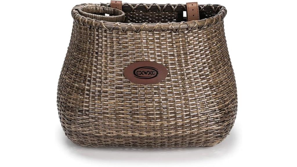 handmade rattan bike basket