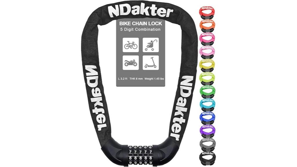 heavy duty 5 digit bike lock