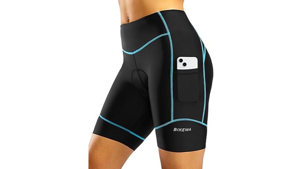 high waisted padded cycling shorts