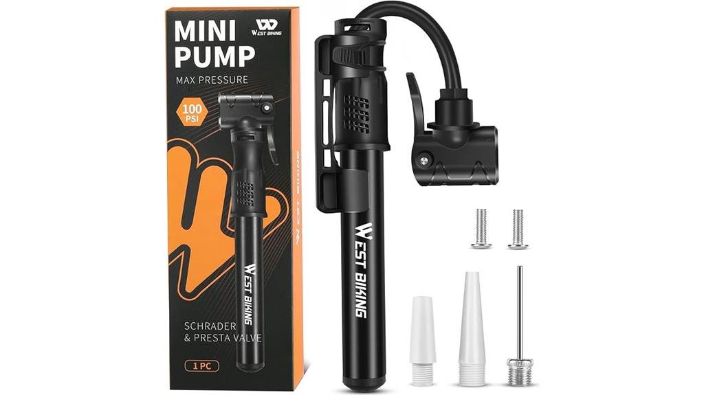 portable aluminum bike pump