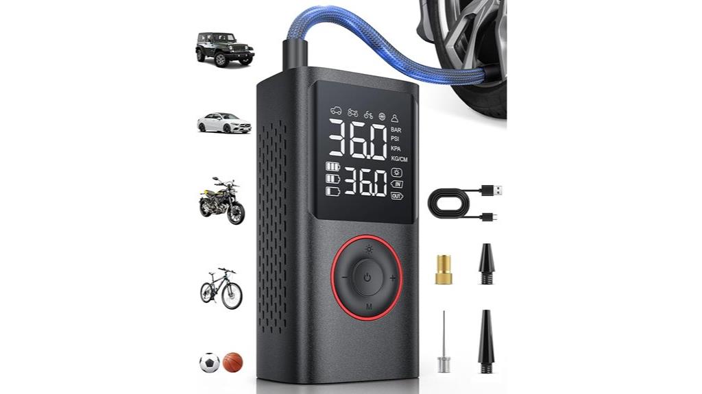 portable inflator with gauge