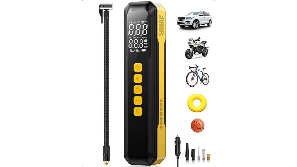 portable tire inflator with gauge
