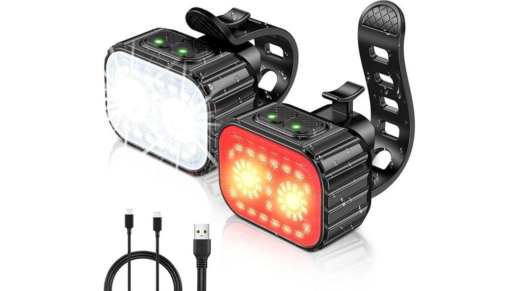 rechargeable bicycle light set
