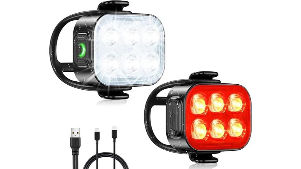 rechargeable bike lights set