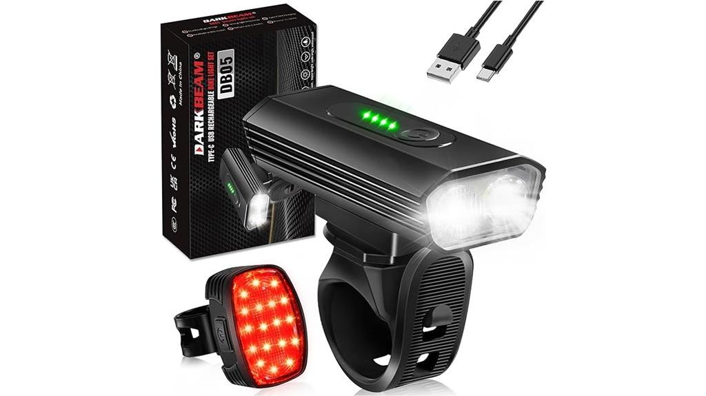 rechargeable usb c bike headlight
