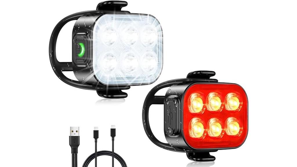 rechargeable waterproof bike lights