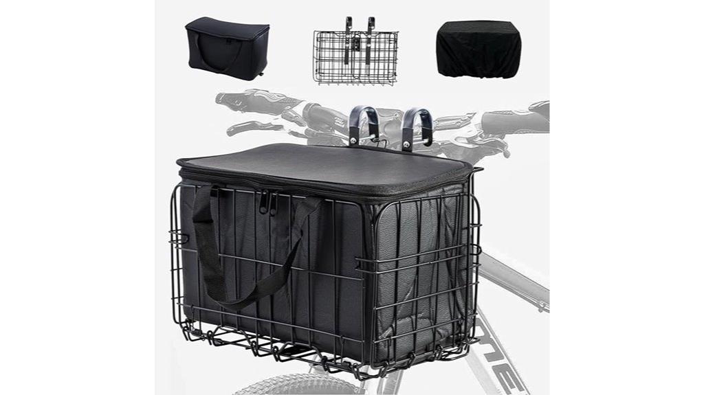 removable liner bike basket