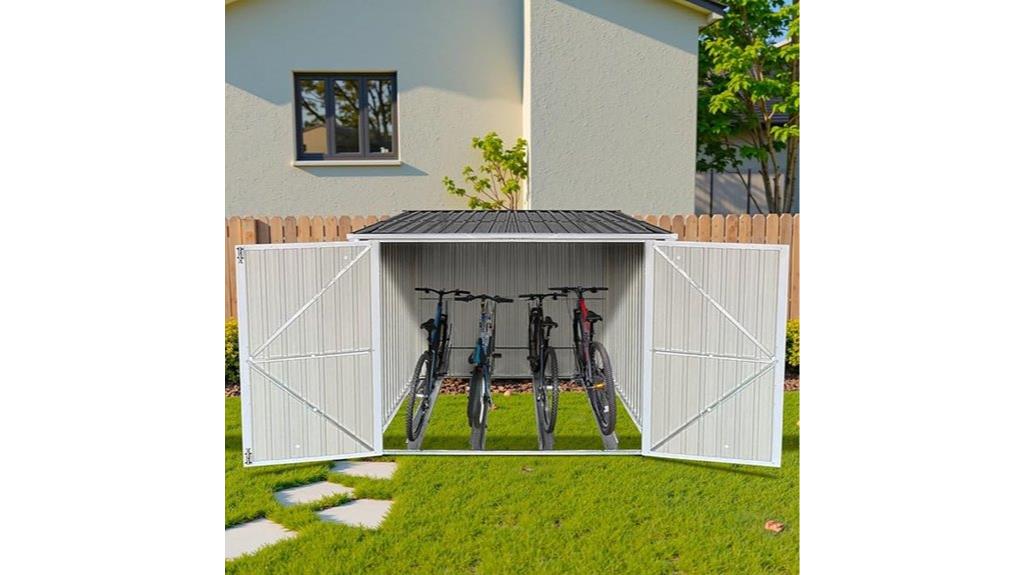 small lockable bike shed
