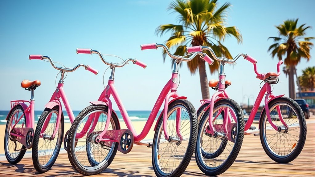 stylish pink cruiser bikes