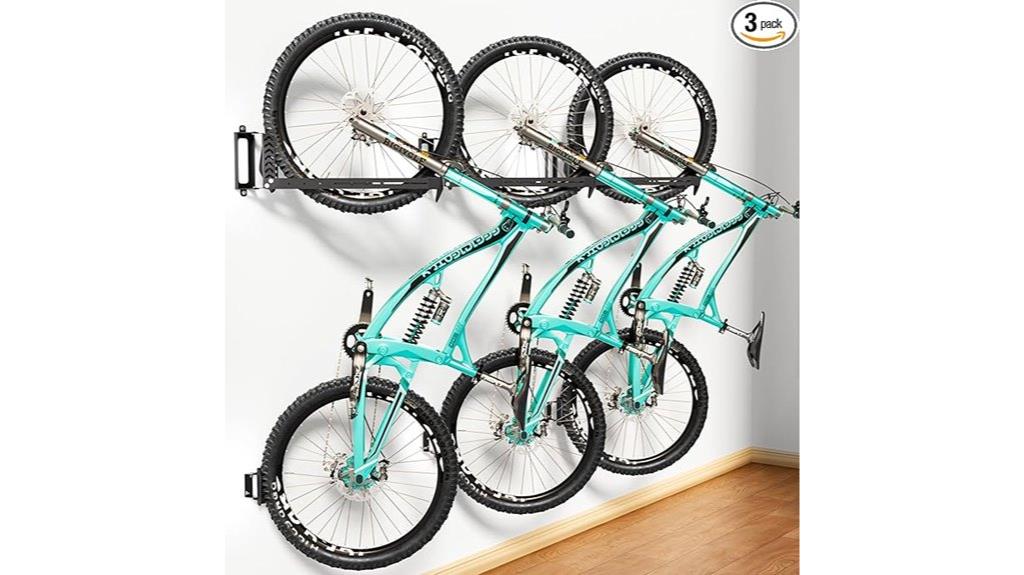 three bike wall mount